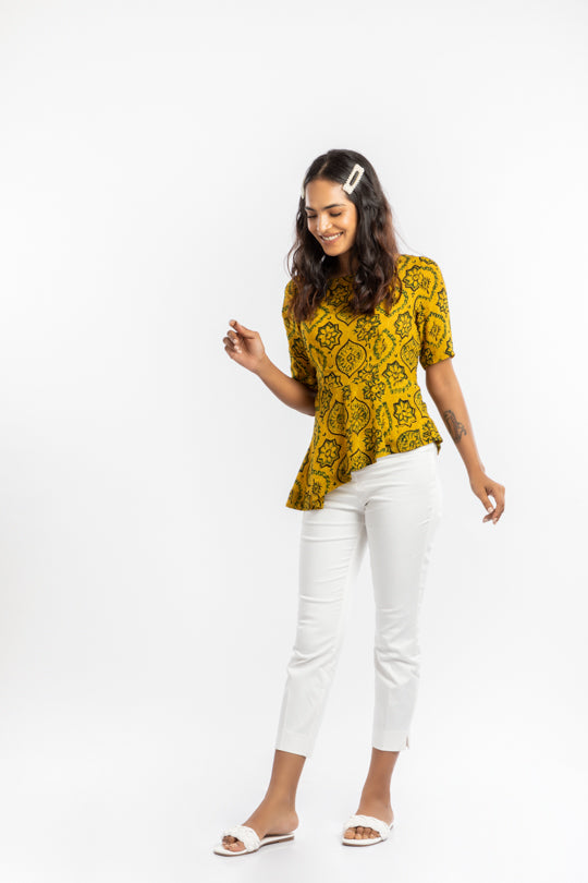 Asymmetrical Peplum Top image 1