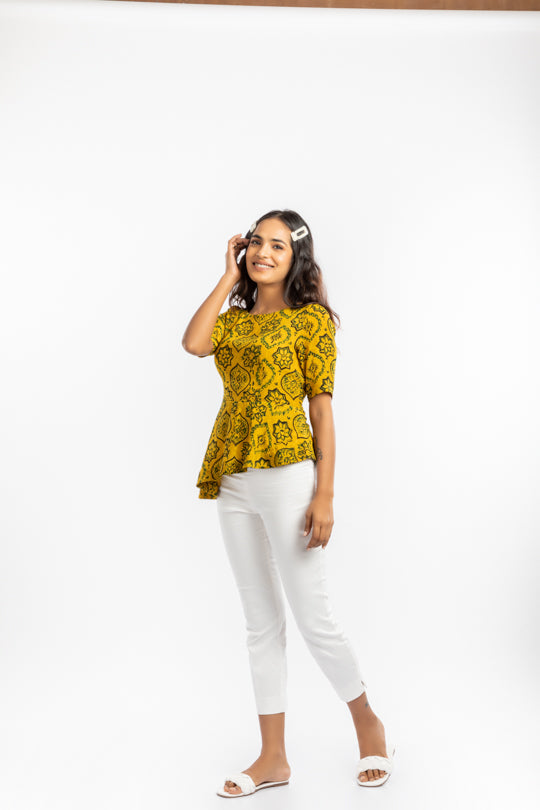 Asymmetrical Peplum Top